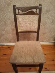 köhnə qədim gədim sovet davet stol stul mebel: Qonaq otağı üçün, İşlənmiş, Açılan, Kvadrat masa, 6 stul — 4