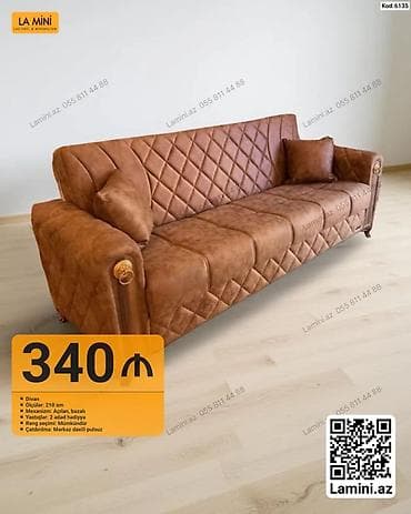 oturaca: Məhsul: Divan (Kod: 6135) Xüsusiyyətlər: - Ölçü: 210 sm - Mexanizm — 1
