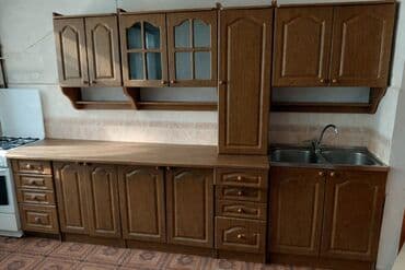 Ev üçün dekor: Mətbəx mebeli dəsti - Material: taxta fakturalı MDF/LDSP üslublu — 1