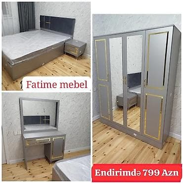 yataqlar: Yataq otağı mebel dəsti Tərkib: - 4 qapılı şkaf – orta hissədə tam — 5