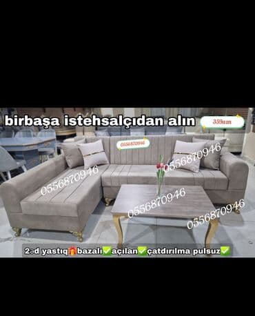 termo gəncə: Künc divan, Yeni, Açılan, Bazalı, Parça, Ünvana pulsuz çatdırılma — 2