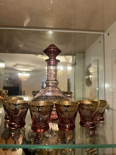 meyvə tərəvəz satışı: Dekorativ qab-qacaq dəsti - Kobalt mavi rəngli 2 ədəd şüşə vaza: oval — 9