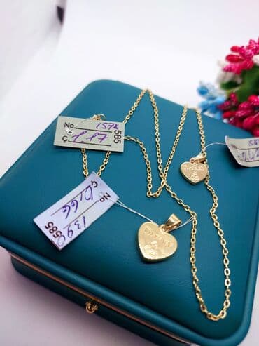 qızıl komplektler: Yeni model dəsd qızıl boyunbağı 585əyyar Türkiyə isdehsalı fabriçni — 2