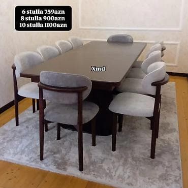 stul oturacaq: Masa və stul dəsti - Dəst: masa + 6 stul - Forma: oval və ya — 6