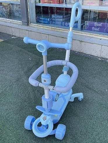 3 tekerli velosipedler: Uşaq üçün çoxfunksiyalı skuter–körpə arabası hibridi - 3 təkərli — 4