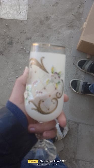 sud bidonu: Qədəhlər, rəng - Ağ, Şüşə, 12 ədədli dəst, 200 ml — 7