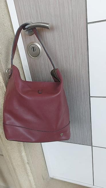 Птицы: Bordo rəngli çiyin çantası - Material: yumşaq süni dəri - Rəng: tünd — 2