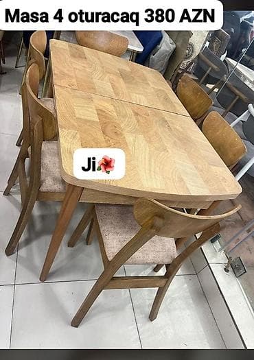 komputer stolları: Kvadrat masa, Qonaq otağı üçün, 4 nəfər — 1