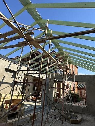 ev tikinti: Taxta karkaslı dam örtüyü – layihələndirmə və montaj xidməti - Dam — 2