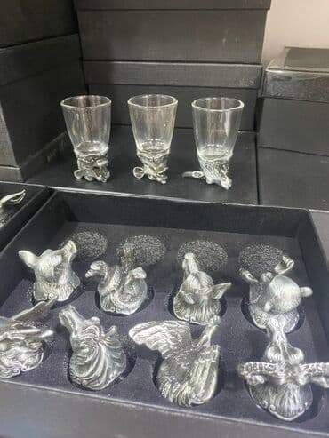 alçivan fiqurları: Rümkalar, rəng - Boz, Şüşə, 12 ədədli dəst — 2