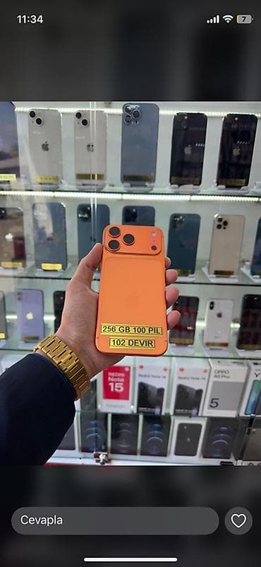 IPhone 17 Pro Max, 256 GB, Narıncı, Zəmanət, Simsiz şarj, Face ID