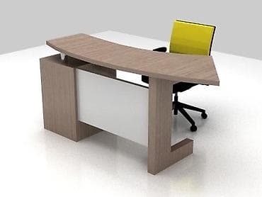 travertin nədir: Müasir resepsiyon/iş masası - Dizayn: Asimmetrik, yüngül əyri üst — 1