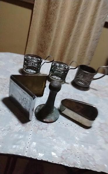 masalli sekilleri: Çay dəsti, rəng - Qızılı, Metal — 4