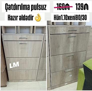 Düz dolab, Dəhliz üçün, Ayaqqabı üçün, 4 qapılı