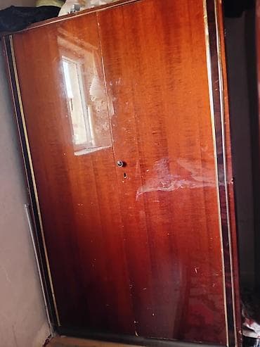 2 qapılı, Qəhvəyi, Taxta, Açılan, Düz dolab