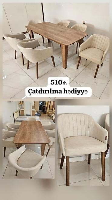 Qonaq otağı üçün, İşlənmiş, Dördbucaq masa, 6 stul lalafo.az -da Qonaq otağı üçün, İşlənmiş, Dördbucaq masa, 6 stul