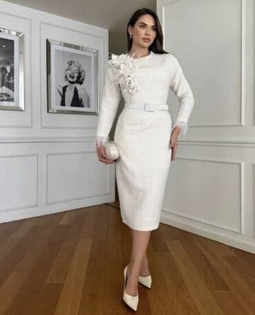 ağ don modelləri: Ağ rəngdə zərif midi don Trendyoldan 180 azn alınıb heç geyinilməyib — 3