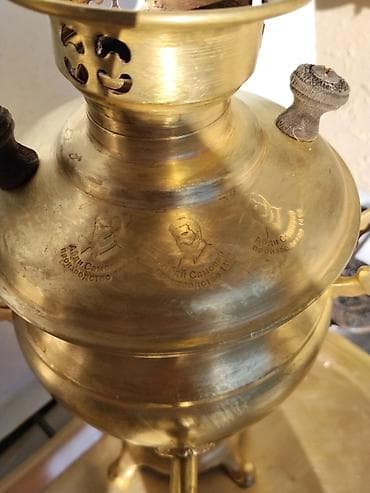 ev peci: Misinli samovar – klassik rus üslubu - Material: tam mis/kənarları — 1