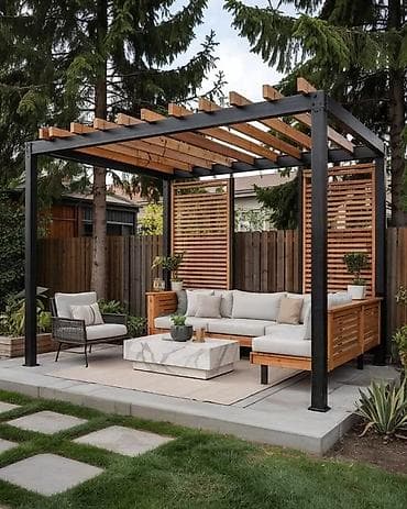 Açıq hava üçün dekorativ çardaq/pergola və bağ konstruksiyaları