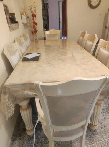 Qonaq otağı üçün, Açılmayan, Dördbucaq masa, 8 stul