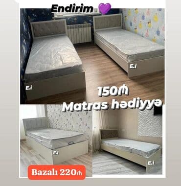 Yeni, Təknəfərlik çarpayı, Bazalı, Matras ilə, Siyirməsiz