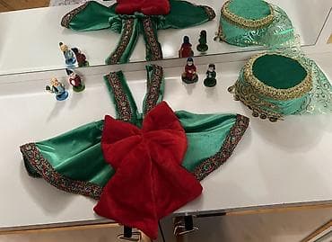 en ucuz forma: Uşaq üçün əl işi geyim dəsti - Rəng: Yaşıl və qırmızı. - Material: Əl — 4