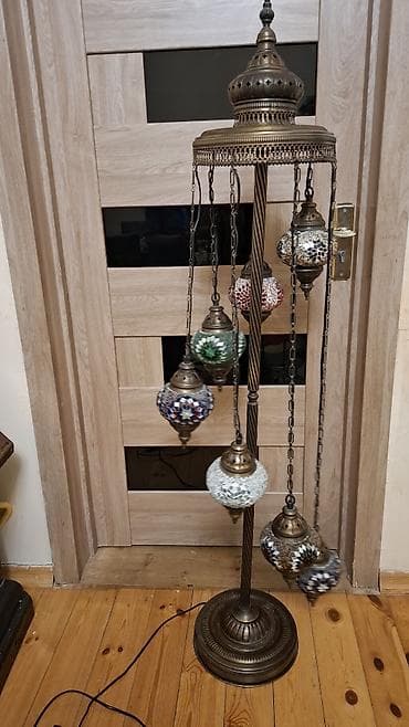 neon işiqlar: Türk üslubunda mozaika şüşəli döşəmə lampası. - Dizayn: Antik bürünc — 5