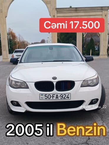 продажа авто азербайджан: BMW 5 Series (E60) sedan – 2005 il, benzin. Əsas xüsusiyyətlər: - — 1