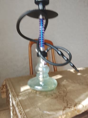 mor şampun qiymeti: Nargilə dəsti - Material: Şüşə altlıq, metal gövdə (mavi-bənövşəyi — 2