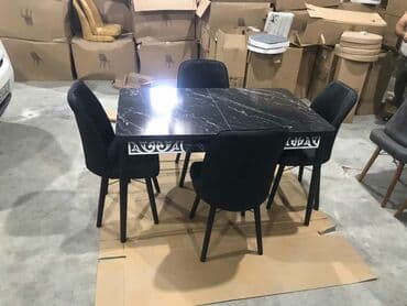 Masa və oturacaq dəstləri: Mətbəx üçün, Yeni, Açılan, Dördbucaq masa, 4 stul — 3