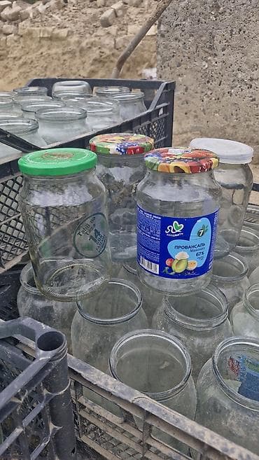 turşu: Şüşə bankalar dəsti - Plastik yeşiklərdə müxtəlif ölçülü şüşə — 2