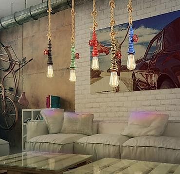 metbex isiqlari: Sənaye tərzli asma işıqlandırma – “boru/klapan” dizaynlı E27 lampalı — 3