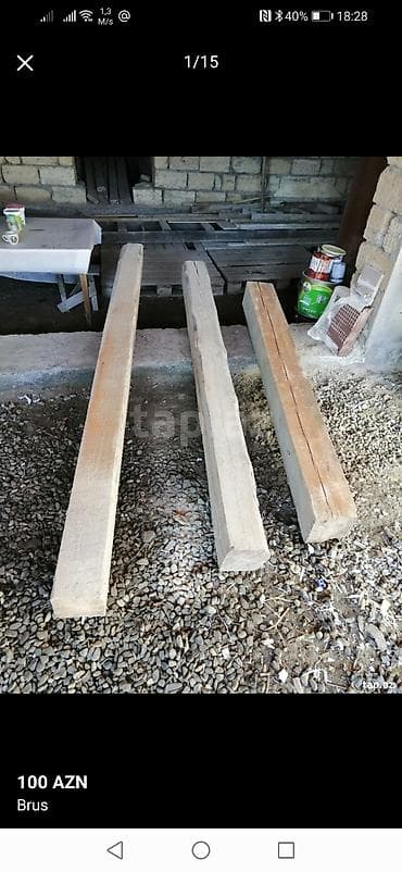 5 20 taxta qiymeti: Məhsul: Taxta bruslar Təsvir: - 3 ədəd kəsilmiş taxta brus - Dördkünc — 1