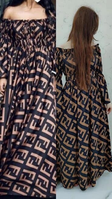 браслет пандора баку цена: Повседневное платье, Макси, Fendi, One size — 1