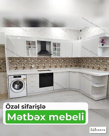 Özəl sifarişlə hazırlanmış mətbəx mebeli - L şəklində planlama: iş — 1