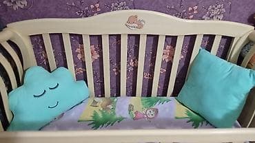 Beşiklər: Oğlan və qız üçün, İşlənmiş, Dördbucaq, Beşik, Dəst ilə, Matras ilə, Yellənmə mexanizmsiz — 3