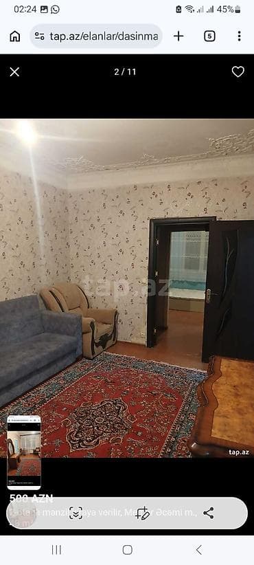 aaaf parkda kiraye evler: 2-otaqlı mənzil kirayə verilir – Memar Əcəmi metrosu, 48 m² - Ümumi — 9