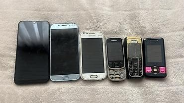 Bir yerdə köhnə model telefonlar dəsti - 6 ədəd müxtəlif marka