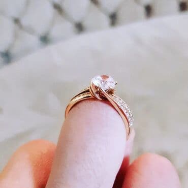 tək qaş: Nişan, Üzük, Sarı qızıl, 585 Əyar — 4