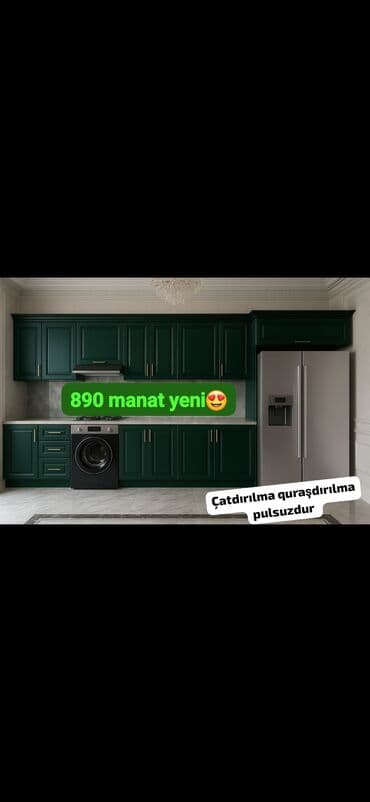 *Yeni Mətbəx mebeli 890₼* Yüksək keyfiyyətlə ölçü 2.70 metr rəng