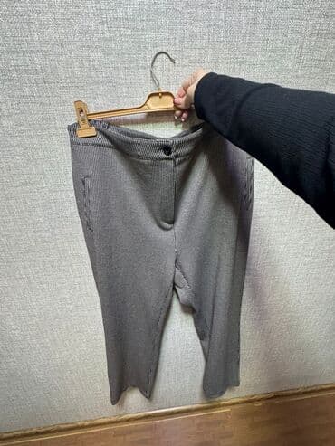 kətan şalvar qadın: Qadın şalvarları seti - Model 1: Tünd boz, klassik kəsim. Ön qat — 3