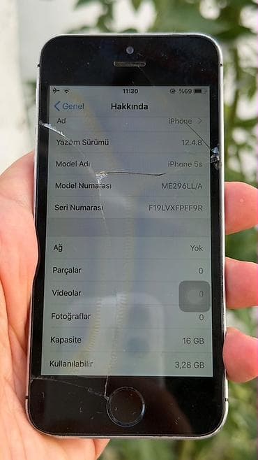 hdmi kabel iphone: IPhone 5s, Gümüşü, Qırıq — 5