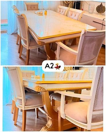 Qonaq otağı üçün, İşlənmiş, Açılan, Dördbucaq masa, 8 stul lalafo.az -da Qonaq otağı üçün, İşlənmiş, Açılan, Dördbucaq masa, 8 stul