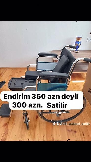 Əlil arabası – rahat və funksional model - Material: xrom örtüklü