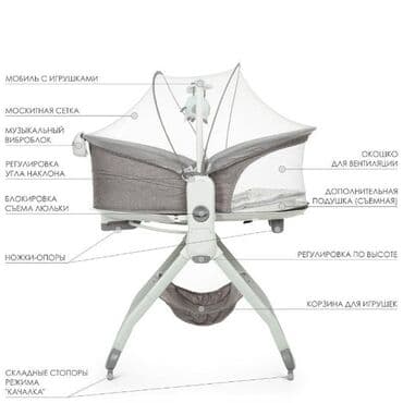 qidalandırmaq üçün uşaq stul yelləncək: Çoxfunksiyalı beşik-yelləncək doğuşdan 3 yaşa qədər uşaqlar üçün — 4