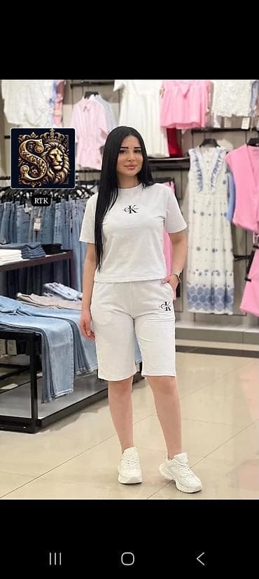 a kəsim donlar: Qadınlar üçün rahat sport dəst - 2 hissəli komplekt: qısa qollu — 4