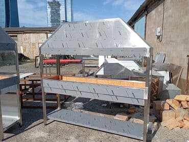 restoran ucun qab qacaq: Paslanmayan metaldan hazırlanmış, şüşə vitrinli və qida qabları üçün — 4