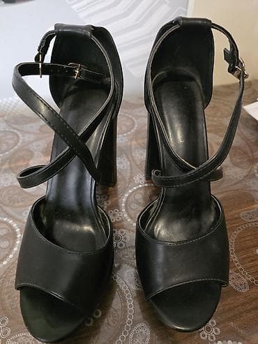 Tuflilər: Qadın yüksək dabanlı sandal – qara rəng az islenmis. real alana — 3