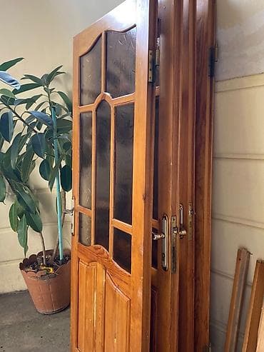 taxta ceper: Taxta şüşəli qapı dəsti - Material: keyfiyyətli massif taxta (təbii — 2