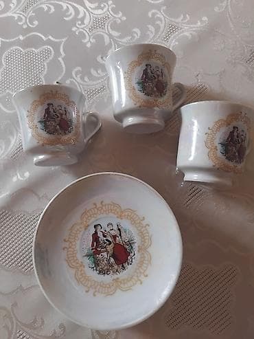 çay dəsmalları: Çay dəsti, rəng - Göy, Farfor, Çexiya — 3
